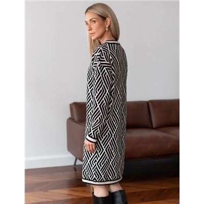 Платье жаккардовой вязки с кашемиром