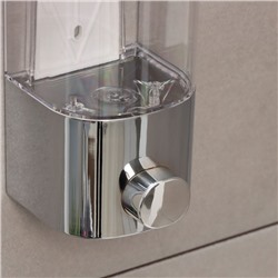 Диспенсер механический для антисептика и жидкого мыла, 500 мл, серебристый