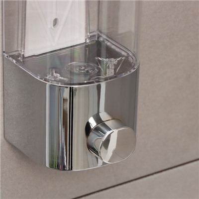 Диспенсер механический для антисептика и жидкого мыла, 500 мл, серебристый