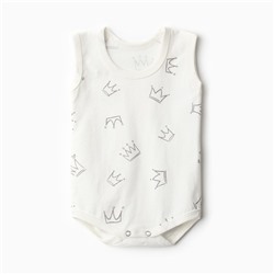 Боди детское Bloom Baby «Короны», рост 80 см, молочное