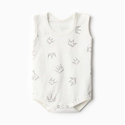 Боди детское Bloom Baby «Короны», рост 80 см, молочное