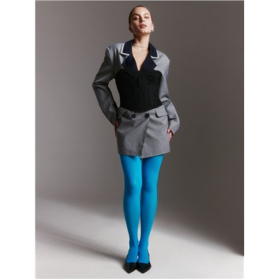 Пиджак женский с контрастным воротником MINAKU: Casual Collection, серый, размер 42