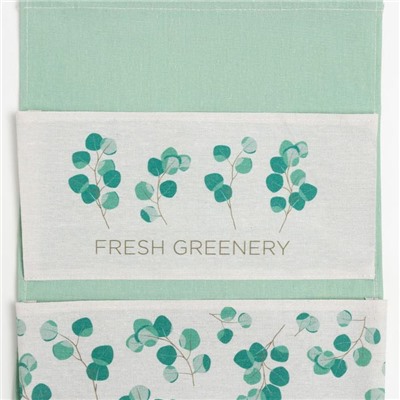 Кармашек текстильный Этель "Fresh greenery" 2 отделения, 45х35 см