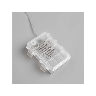 Гирлянда «Нить» 5 м роса, IP65, серебристая нить, 50 LED, 8 режимов, батарейки AAх3 (нет в комплекте), свечение белое