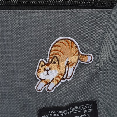 Рюкзак "Можно не надо коты" подростковый 40x29x17 см (14 л) 250 г, 1 отделение на молнии, 1 передний карман, вышивка, серый