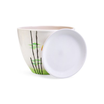 Горшок для цветов «Азия », 8 л, d=29.5 см, h=23 см, с поддоном, керамика, белый