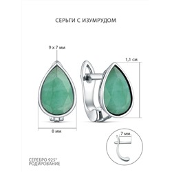 Кольцо из чернёного серебра с изумрудом и марказитами HR1816-EM1