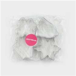 Набор форм для вырезания печенья Доляна «Снежинка. Домик. Колокольчик. Клевер», 4 шт.