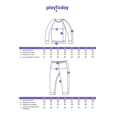 Термокомплект трикот. для девочек: фуфайка (футболка) с длин. рук, брюки