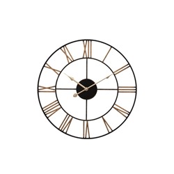 Часы настенные интерьерные, Лофт, бесшумные, плавный ход, d=47.5 см, корпус чёрный с бронзой