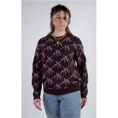 Джемпер Штрихи арт.1897 (Темно-коричневый)