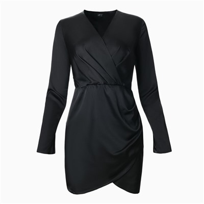 Платье шёлковое мини женское MIST, размер 44, чёрное