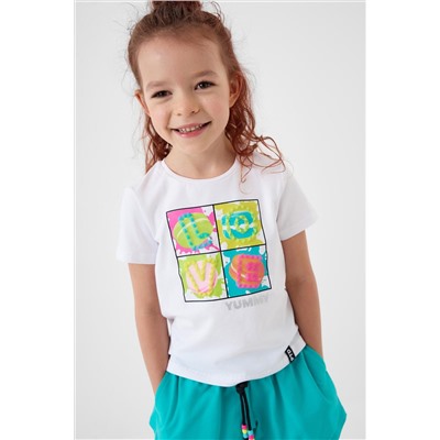 Комплект трикотажный для девочек: фуфайка (футболка), шорты PLAYTODAY, 1240325