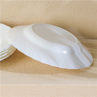 Тарелки Luminarc TRIANON, 250 мл, d=23 см, глубокие, стеклокерамика, набор 6 шт., белые