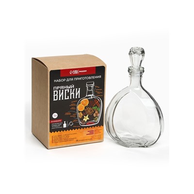 Подарочный набор для приготовления настойки «Пряный виски»: травы и специи 19 г, штоф 500 мл., инструкция