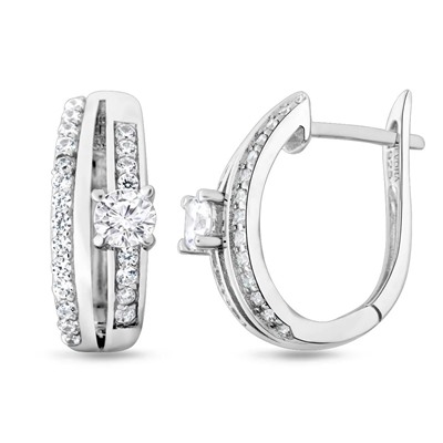Серьги из серебра куб.циркон., МЦВ1025