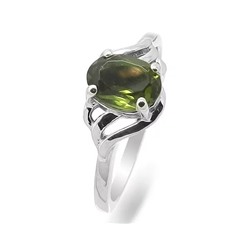 Кольцо из серебра оливковая шпинель, Ольга