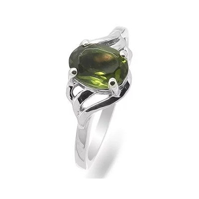 Кольцо из серебра оливковая шпинель, Ольга