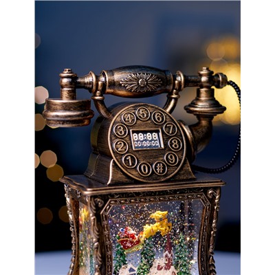 Фигура светодиодная «Телефон» 34×16×9 см, от батареек 3хААА, музыка, USB, свечение тёплое белое