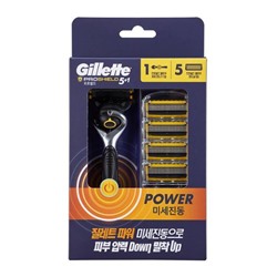 Станок для бритья Dʤɪˈlett ФЬЮЖН-5 PROSHIELD FlexBall POWER (+ 4 кассеты) (Без подставки) ЯПОНИЯ (Оригинал)