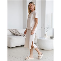 Юбка из тончайшего футера на резинке и отделкой с открытыми срезами