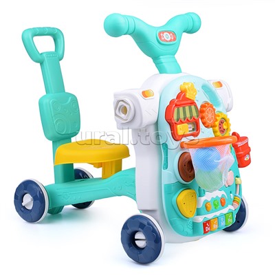 Игровой центр 4 в 1 (ходунки, каталка, самокат, игровой столик) в коробке