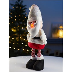 Фигура текстиль «Дед Мороз» 55-84 см, телескопические ножки, 1 LED, от батареек LR1130×3, свечение тёплое белое