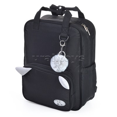 Рюкзак "Fluffy Ears. Rabbit" подростковый 39x32x14 см (16 л) вес 500 г, текстильный, эргономичная вентилируемая спинка и уплотненные лямки, 1 отделение на молнии с уплотненным отделением для ноутбука до 15 дюймов и книг, 1 передний карман на молнии с ушка