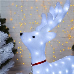 Светодиодная фигура «Олень матовый» 52×80×21 см, акрил, 80 LED, 8 режимов, 24 В, свечение белое