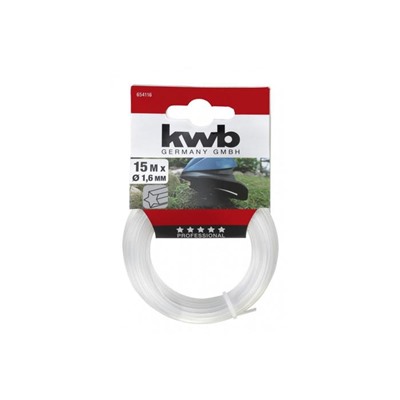 Леска для триммера KWB, d=2.4 мм, 15 м, нейлон, профиль «звезда»