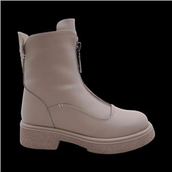 Ботинки из натуральной кожи на меху РА19-2 бежевые