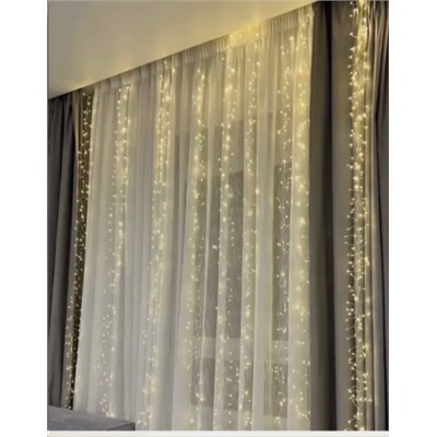 Гирлянда светодиодная Занавес 3х3 м, 900 LED / GN42 /уп 50/ теплый белый