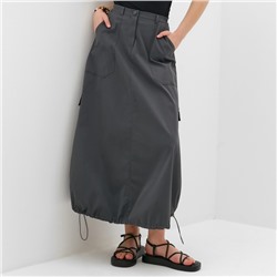 Юбка миди баллон женская MINAKU: Safari, графит, размер 46