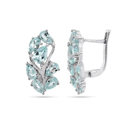 Серьги из серебра топаз, Брюнетка