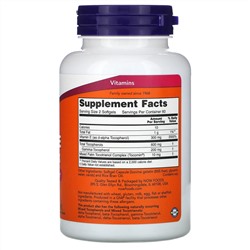 Now Foods, добавка с полным спектром витамина Е, улучшенная, 120 капсул