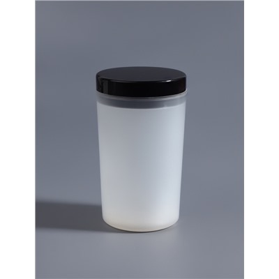 Ёмкость для очистки и хранения кистей, с держателями и крышкой, 200 мл, прозрачная, чёрная