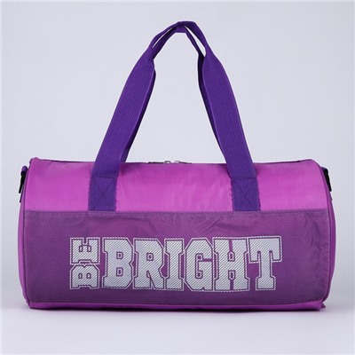 Сумка спортивная Be bright, 40×24×21, на молнии, длинный ремень, фиолетовая
