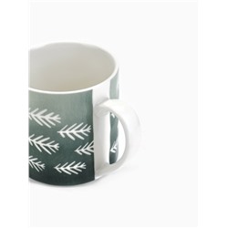 Кружка новогодняя керамическая «Еловые ветки», 350 мл