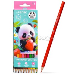 Карандаши цветные 18 цв. "Yummy Panda" 2М, диаметр грифеля 2,8 мм, шестигранные, в картонной коробке