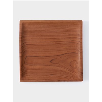 Тарелка квадратная, 25×25×2 см, тиковое дерево