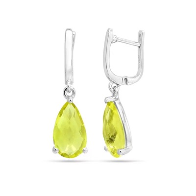Серьги из серебра лимонный топаз, Акапелла