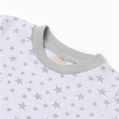Лонгслив для мальчика, рост 68 см, серые звёзды