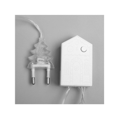 Гирлянда «Нить» 5 м с насадками «Футбольный мяч», IP20, прозрачная нить, 30 LED, свечение тёплое белое, 8 режимов, 220 В