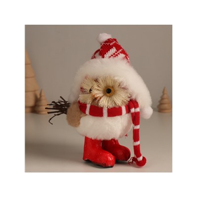 Фигурка новогодняя «Совёнок в шапке-ушанке и шарфе», 15×8.5×17.5 см