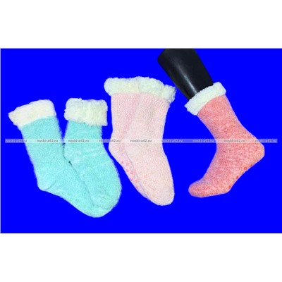 3 ПАРЫ - Носки женские с "тормозами" внутри с мехом