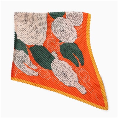Платок женский плиссированный MINAKU, 70×70 см, оранжевый