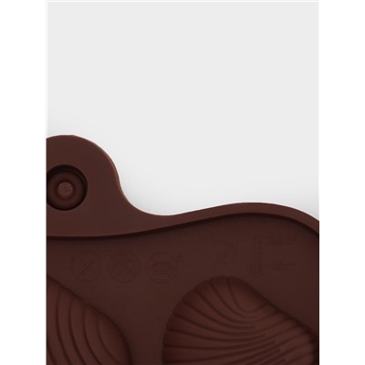 Форма для конфет и шоколада Доляна «Ракушки», силикон, 22×10.5×1 см, 15 ячеек (2.7×3.4 см), коричневая