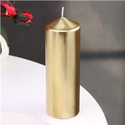 УЦЕНКА Свеча «Столбик», золотая, 5.5×15 см