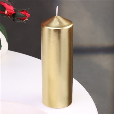УЦЕНКА Свеча «Столбик», золотая, 5.5×15 см