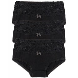 5940-02 Трусы для девочек с кружевом черные (BAYKAR)